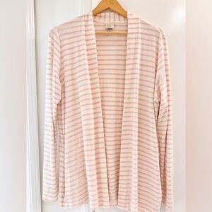 A New Day Pink Stripe Lightweight Open Front Cardigan- Great for summer!